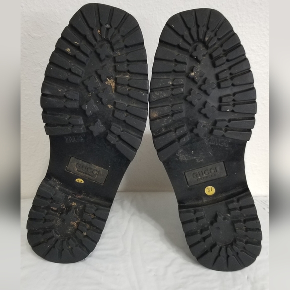 GUCCI SIZE 37 BLACK LEATHER COMBAT BOOT TOM FORD VINTAGE 1999 BARELY WORN - Picture 7 of 10